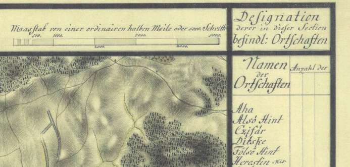 I. VOJENSKÉ MAPOVANIE 1764 1787 Označenie