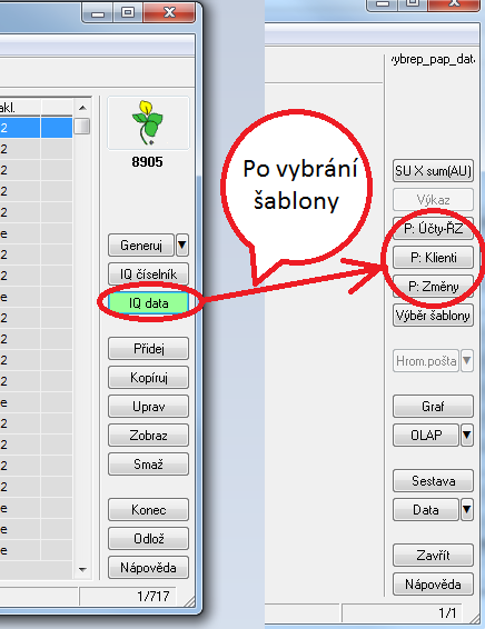 7 Příspěvkové organizace PAP (pomocný analytický přehled) Dopořízení kódů změn Aplikace *8905, tlačítko IQ data, tlačítko P: změny Dopořízení klientů Aplikace *8905, tlačítko IQ data, tlačítko P: