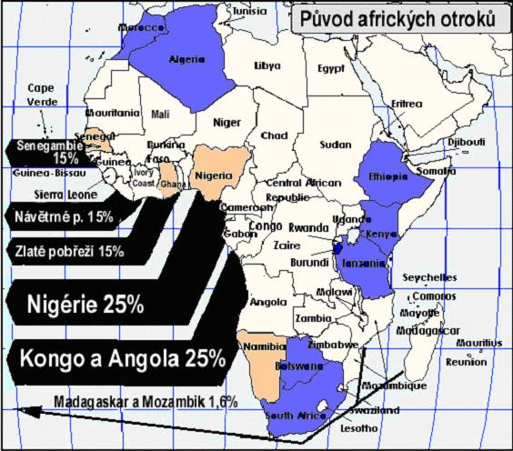 Mapka zobrazuje distribuci sprinterského talentu v Africe podle regionu