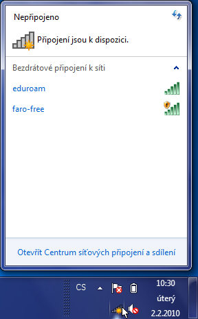 4.1 Instalace a připojení k síti Faro-free Nastavení zahájíme v nabídce aktivních