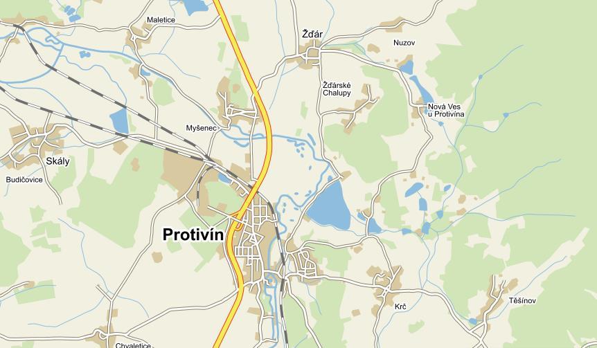 pohybuje okolo 450 m n. m., s průměrnou teplotou 7,9 C a ročním úhrnem srážek 570 mm. Obr. č. 4 Mapa rozmístění objektů farmy Zdroj: www.mapy.