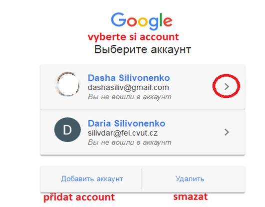 Krok 2: Teď google nabidvá nam přihlasit se do YouTube.com přes již existující učety Googlu. Obrázek č.