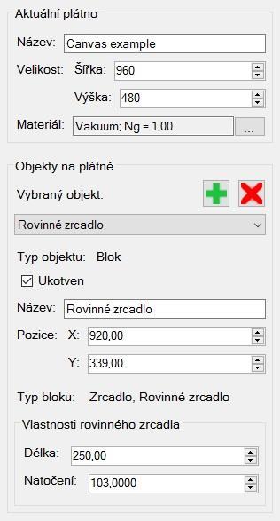 4 Editace plátna a objektů plátna Všechny změny se provádějí na pravém postranním panelu. Na obrázku 3 je vyobrazena část postranního panelu, na které se tyto změny provádějí.