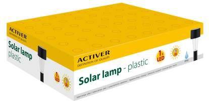 (cm): 30,5 Picture 56845 Picture 56846 0972520 Lampa solární hranatá, plast, display Plastová solární lampa. Rozměry: 6,7 x 6,7 x 32,5 cm, 1 x LED.