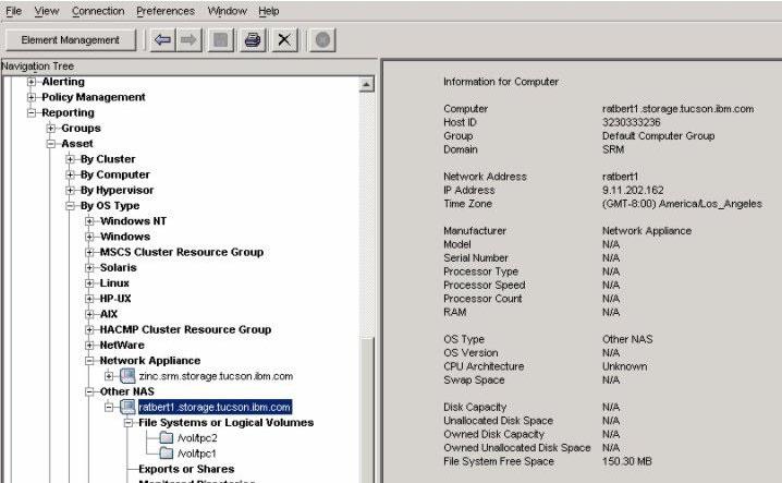 Obrázek 45. Zobrazení informací o sereru N Series Gateway c.