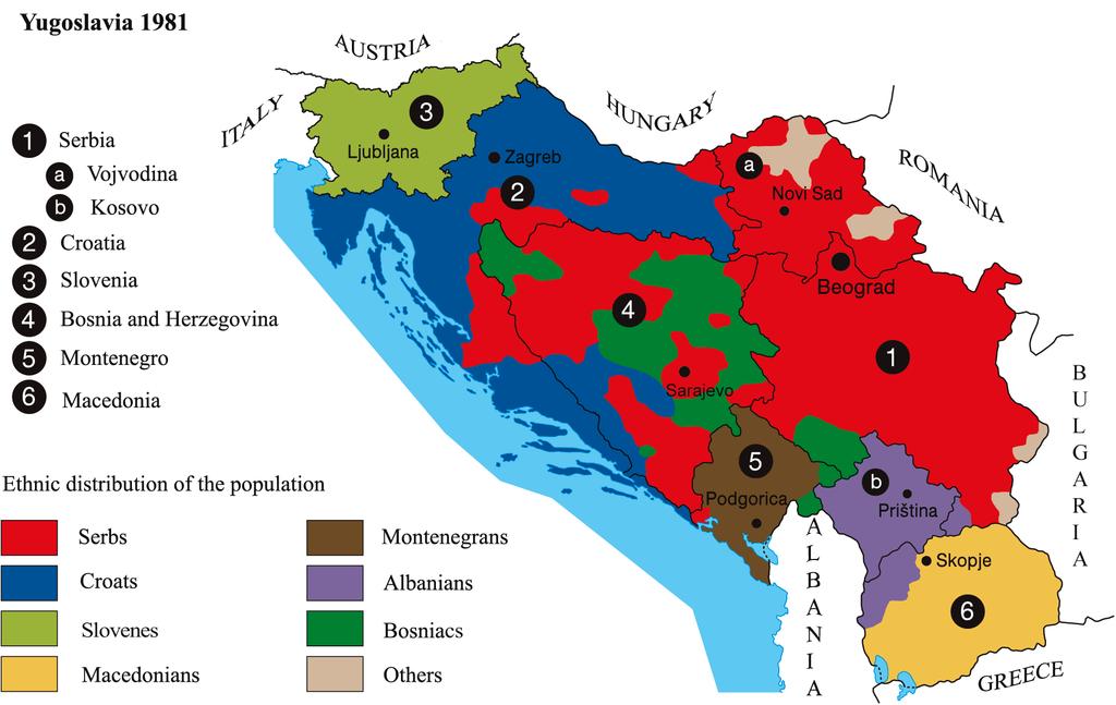Příloha 3: Etnické rozdělení Jugoslávie v roce 1981 (fotografie) Zdroj: < http://hr.iio.org.