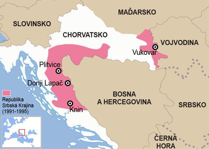 gif> Příloha 4: Mapa Jugoslávie a Srbská Krajina (fotografie) Zdroj: Živě z Balkánu: Chorvatské