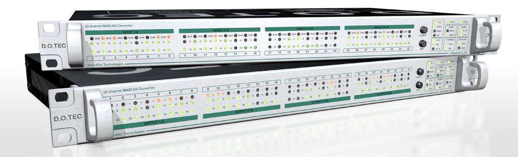 DirectOut Technologies ANDIAMO 2 AD/DA Převodník ANDIAMO 2 dokáže se špičkovou zvukovou kvalitou konvertovat 32 analogových kanálů do digitálního formátu MADI.