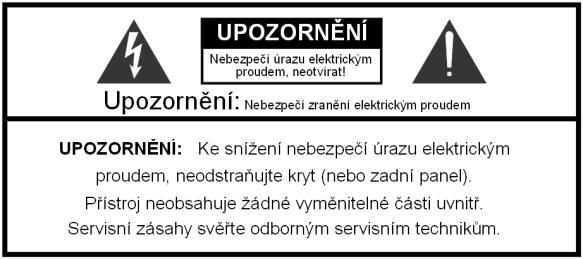 DŮLEŽITÉ BEZPEČNOSTNÍ POKYNY Přečtěte si instrukce. Řiďte se těmito instrukcemi. Dbejte všech varování. Dodržujte všechny instrukce. Nepoužívejte přístroj tam, kde hrozí kontakt s vodou.
