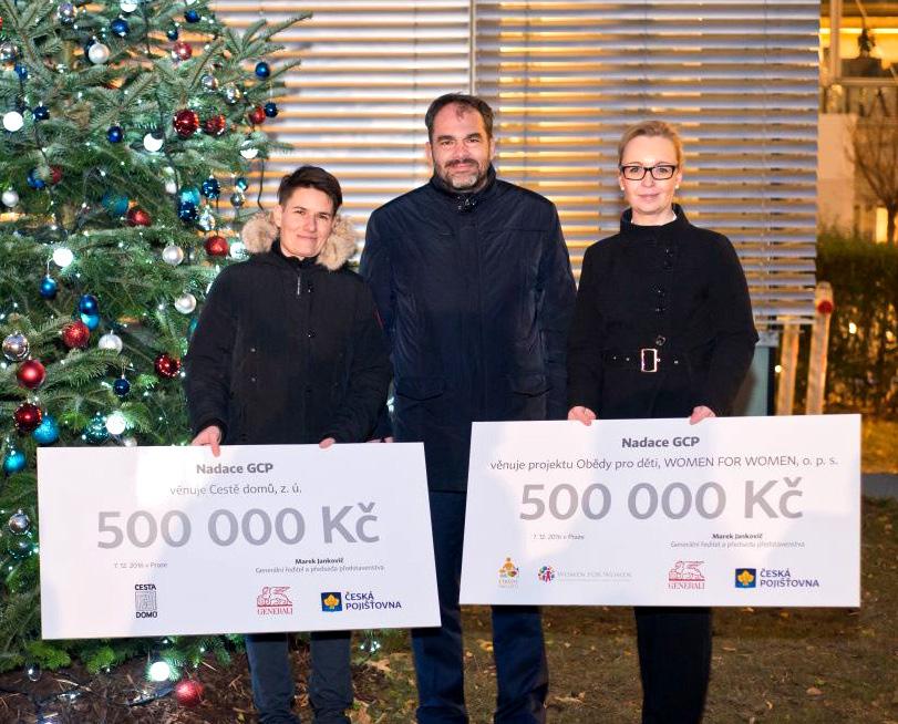 středu 7. 12. 2016 jsme si převzali krásný vánoční dárek v podobě šeku na 500 000 Kč od Generali pojišťovny.