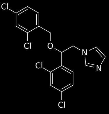 4.5.3 Mikonazol Obr. 5: Chemická struktura mikonazolu [37] Mikonazol je dalším léčivem ze skupiny azolových antimykotik.