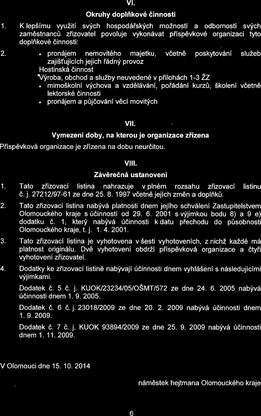 1. 2. vt. Okruhy doplfi kov6 6innosti K lep5imu vyuziti svyich hospodsisklich moznosti a odbornosti sulich zam6stnanc& ziizovatel povoluje vykonsvat piisp6vkov6 organizaci tyto doplikov6 dinnosti:.