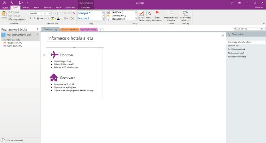 OneNote 2016 Průvodce pro začátečníky Ještě OneNote 2016 neznáte? Tento průvodce vám pomůže naučit se základy. Panel nástrojů Rychlý přístup Mějte oblíbené příkazy pořád na očích.