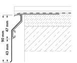 Balkónová krytka jako prodloužení všech okrajových profilů ProFin pro obložení čela balkonů Číslo výrobku ProFin BB-90 balkónová krytka výška 90 mm k prodloužení profilových ramen všech profilů