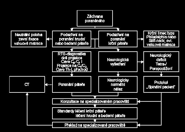 Obrázek 8 Algoritmus poranění páteře(česká Spondylochirurgická Společnost, [b.r.]) 4.5.