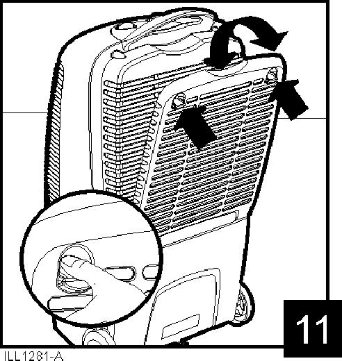 3. Abyste se dostali do zadní části přístroje, odejměte zadní panel uvolněním záklapek na vrchu. Odklopte zadní panel dozadu a vyjměte nadzvednutím.
