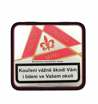 Doutníky Cigars СИГАРЫ Romeo Y Julieta No.3 (Ø 18,26mm) / 143 mm / 20 min. 199, Montecristo Edmundo (Ø 20,64 mm) / 135 mm / 50 min. 439, H. Upmann Coronas Junior (Ø 14,29 mm) / 115 mm / 20 min.