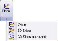 Klepnutí na plovoucí tlačítko bez jeho rozbalení: U některých příkazů, jako je Skica, bude proveden nejběžněji používaný příkaz. Tento příkaz je první v seznamu a jeho popis je uveden na tlačítku.