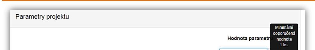 Parametry projektu Vyplňte 1 (tj.