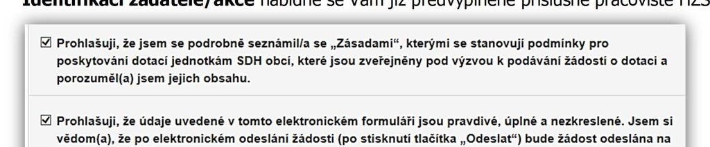 Jako poslední krok vyplňte Požadované pracoviště z