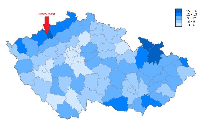 Obrázek 4 Mapa průměrné nezaměstnanosti v okresech ČR v roce 2011 Zdroj: ČSÚ Další vlna nezaměstnanosti byla způsobena ekonomickou krizí v letech 2007 2010, kdy byly firmy nuceny snižovat náklady a