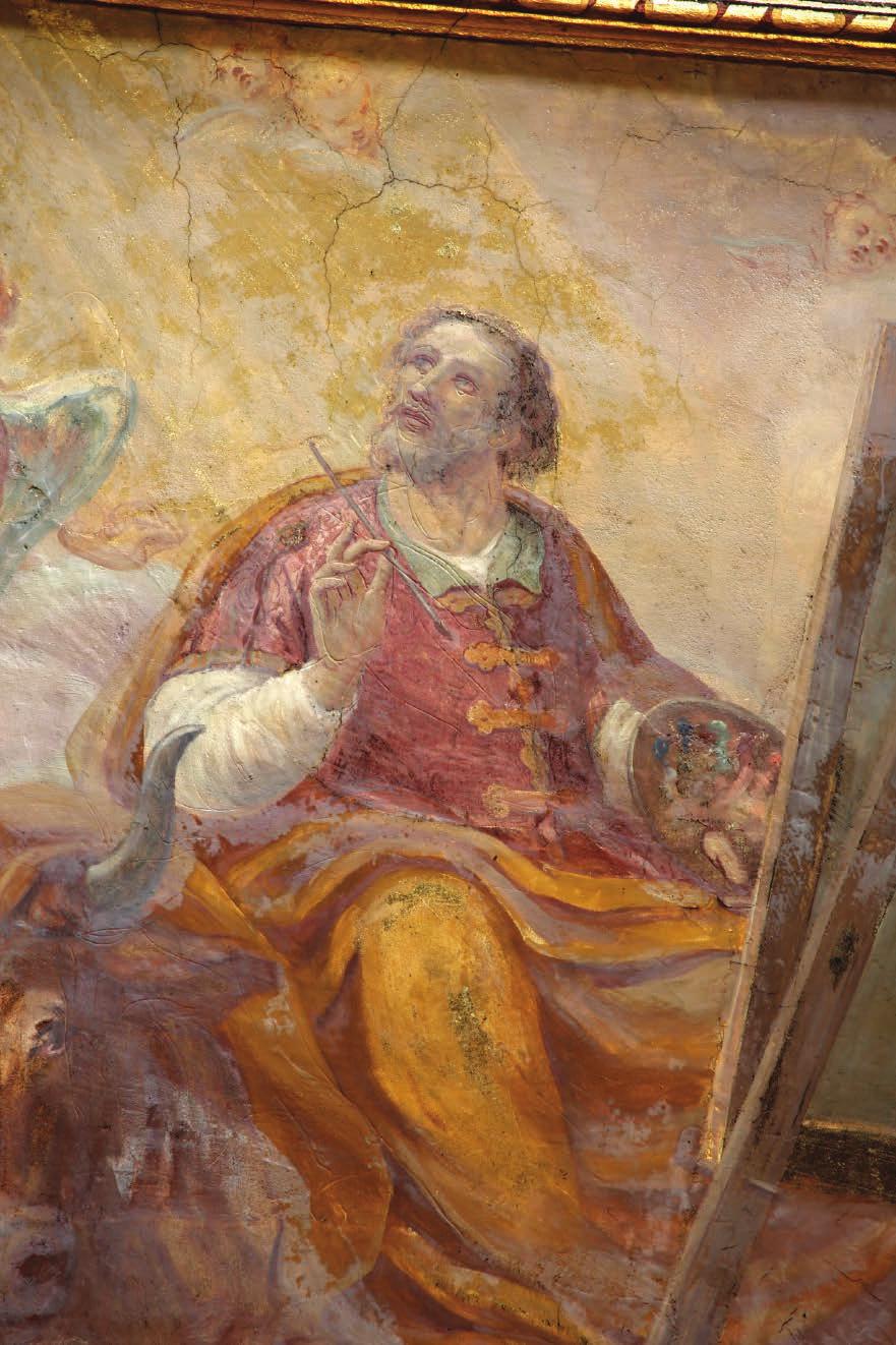 9 Innocenzo Monti, Sv. Lukáš, nástěnná malba detail, před 1709.