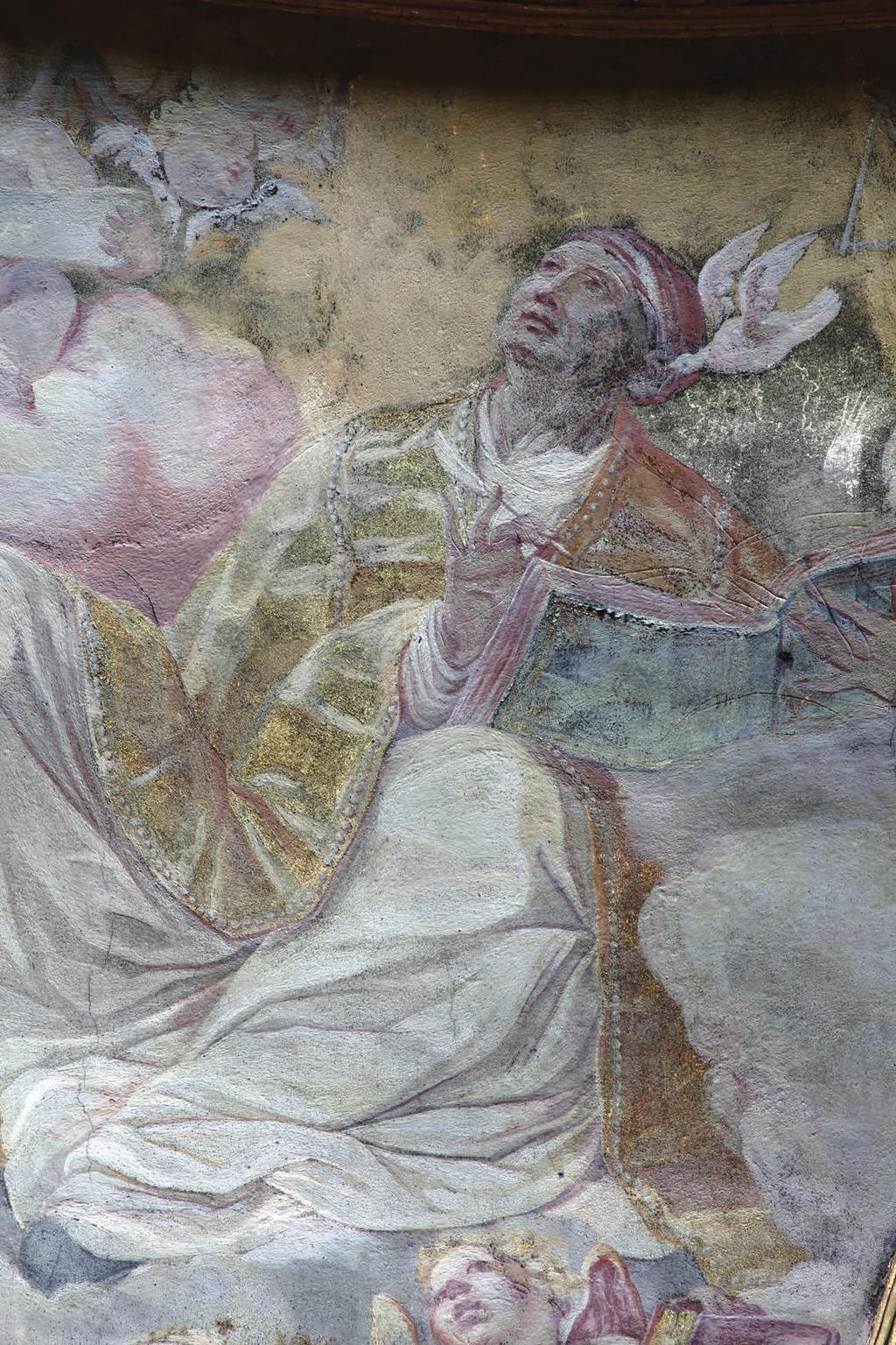 4 Innocenzo Monti, Sv. Řehoř, nástěnná malba detail, před 1709.