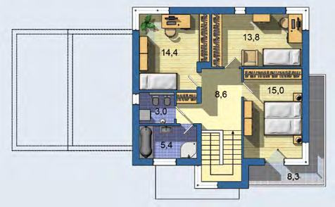 vestavěnému šatníku VILA 1151 POSCHODÍ [celková plocha 801 m 2 ] Doobjednání