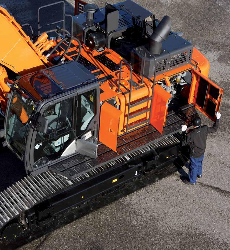 ZX470-5 ÚDRŽBA Pokud se týká pravidelné údržby a čištění Vašeho ZAXIS 470 víme moc dobře, že nejdůležitější je jejich pohodlné provádění.