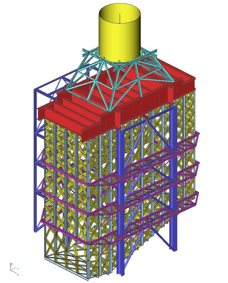Obr. 5: 3D náhled na statický model vertikálního kotle v
