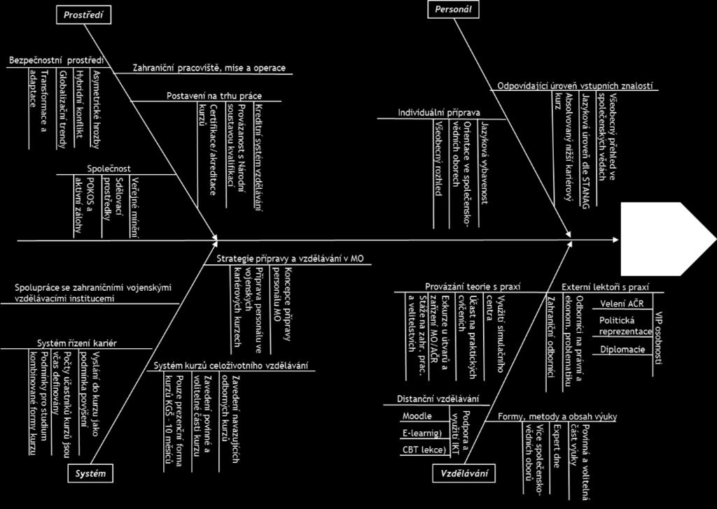 Především s využitím diagramu rybí kosti se stanovením konečného pozitivního cíle se podařilo identifikovat všechny nám známé příčiny tohoto aktuálního stavu.