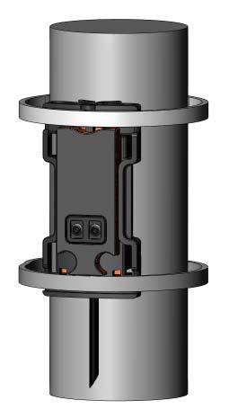 Montáž senzoru na bypass trubici pomocí montážního adaptéru Montážní adaptér je nutno objednat zvlášť (objednací číslo E1216