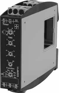 G2ZMF11 G2ZMF11 (24 240 V AC/DC) Multifunkční časová relé s dálkovým ovládáním a bezpotenciálovým řídicím kontaktem Zpožděné průběhy s dálkovým ovládáním 16 funkcí, zpožděný i okamžitý kontakt Časový