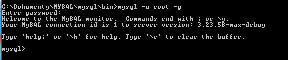 MySQL - prostředí Základní prostředí MySQL vznikne po spuštění mysqld.exe (MYSQL/BIN/mysqld.exe) MYSQL databázový server je spuštěn jako služba (démón) a reaguje na veškeré databázové dotazy.