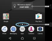 1 Widget Welcome to Xperia ťuknutím widget otevřete a můžete vybrat některou úlohu, například kopírování obsahu ze starého