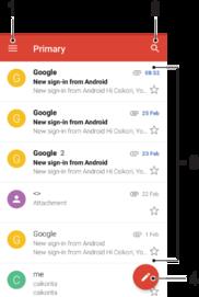 Gmail Pokud máte účet Google, můžete ke čtení a psaní e-mailových zpráv použít aplikaci Gmail.