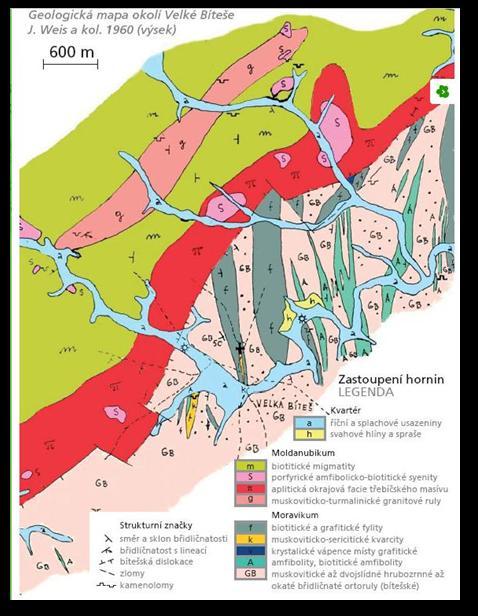 Obrázek 3 Geologická mapa okolí Velké Bíteše 14 2.