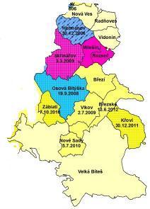 Obrázek 31 Stav územně plánovací dokumentace v obcích mikroregionu 71 Hlavními cíli územních plánů všech obcí je vytyčení zastavěného území, které umožňuje žádoucí rozvoj obce a zamezuje roztroušené