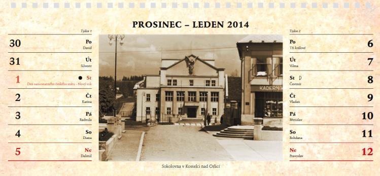 V srpnu 2013 vydalo Město Kostelec nad Orlicí první soubor s šestnácti pohlednicemi z let 1908 až 1949. V červenci 2014 navázal na úspěšný již vydaný soubor historických pohlednic druhý díl.