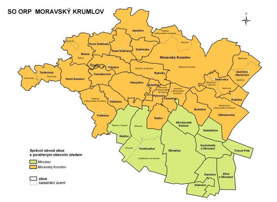 Spádovou oblast Moravského Krumlova lze označit za osadu vesnic, kde lze předpokládat, v souladu s trendy v celé ČR, výrazné stárnutí stávajícího obyvatelstva.