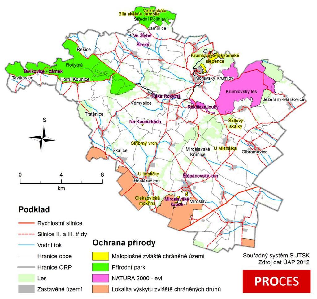 Zdroj: Územní plán Města Moravský Krumlov Na území správního obvodu ORP Moravský Krumlov jsou vymezena regionální biocentra na území 21 obcí o celkové rozloze 1 150,7 ha, což odpovídá 3,3 % celkové