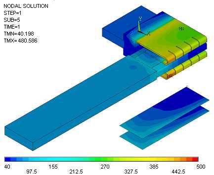 Konference ANSYS 2009 Plošný styk Linkový styk teplota T [ C] odpojovač s detailem Obr.