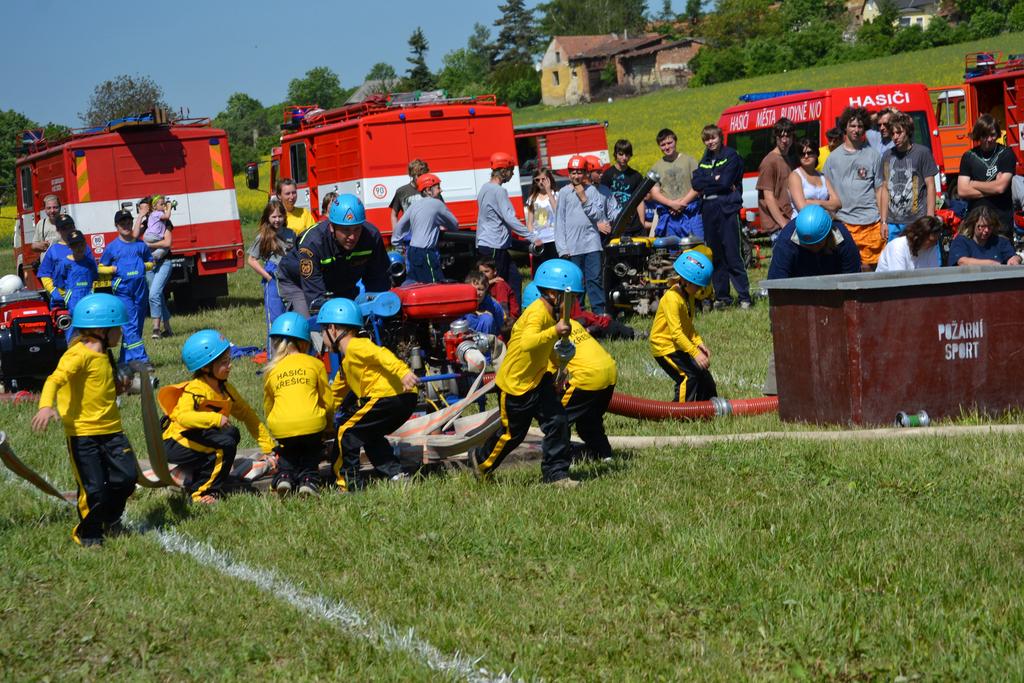 Okresní soutěž mladých hasičů PLAMEN Od pátku 18.5. do neděle 20.5.2012 proběhla na dráze v Ječovicích soutěž mladých hasičů PLAMEN.