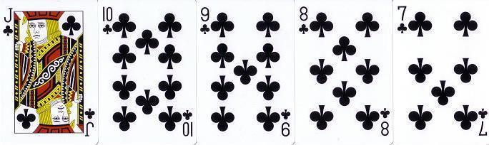 Poker Four of a kind: Čtyři karty stejné hodnoty, vyšší čtveřice vyhrává.
