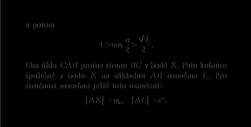 a potom a V2 l>cos 2 >_ 2" Osa úhlu CAB protne stranu BC v