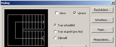 schodišť se mohou tyto parametry lišit. Zde např.