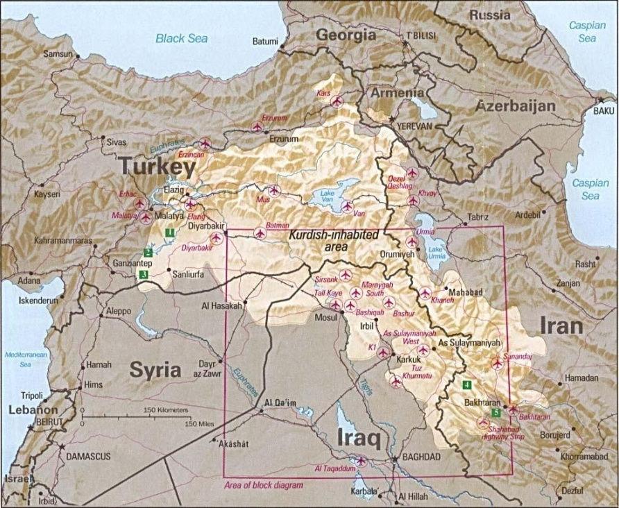 Obrázek 8: Území obydlené Kurdy Zdroj: http://iesviaverde.com/sociales/wp-content/uploads/2009/05/kurdish-inhabited_area_by_cia_1992.
