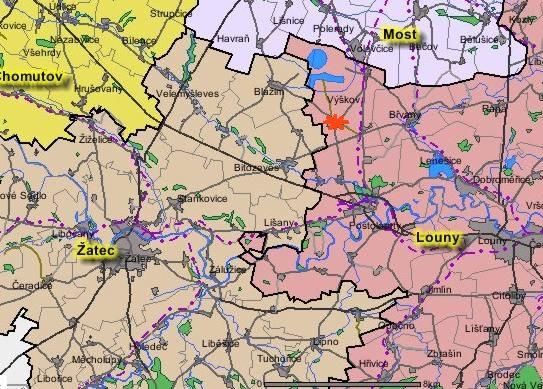 umístní stanice Obrázek 1: Umístní zámru na map správního lenní Lokalita pro uvažované zaízení se nachází v zemdlském areálu na
