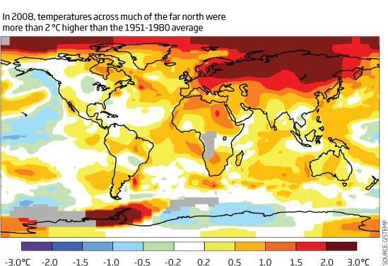 ÚVOD Obr. 2. Nárůst globální teploty. (C) Svetola meteorologicka organizace. Centrum polární ekologie Přírodovědecké fakulty Jihočeské univerzity (Obr. 3.