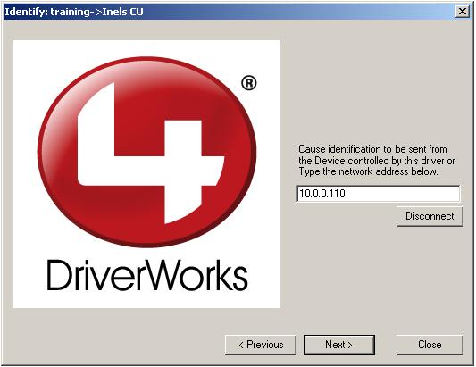 Konfgurace ovladače v Composeru Pro Po doplnění ovladače integračního modulu v System Design se přepněte do záložky Connections a pak Network a zadejte IP adresu integračního modulu.